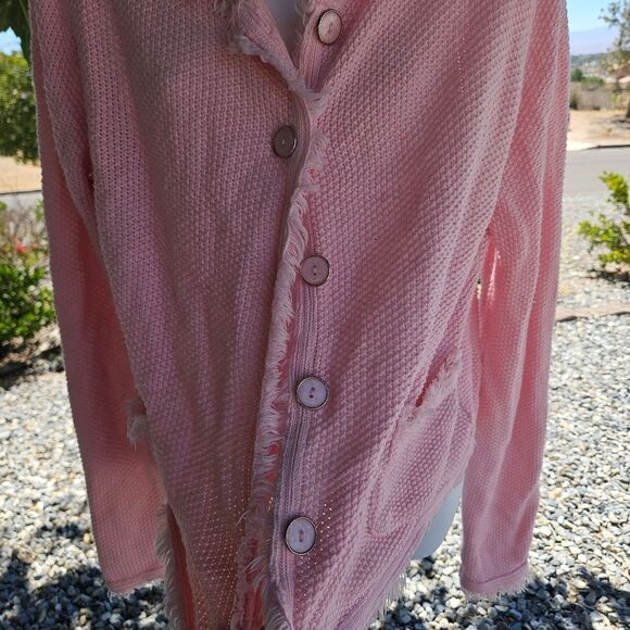 Worthington pink button up sweater - Picture 2 of 6